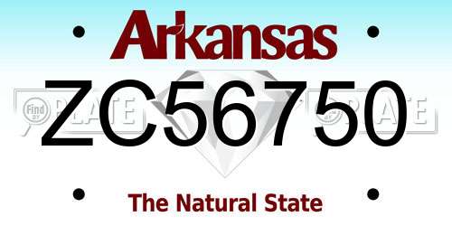 ZC56750 Arkansas License Plate