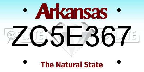 ZC5E367 Arkansas License Plate