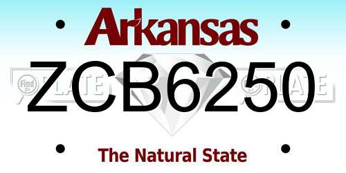 ZCB6250 Arkansas License Plate