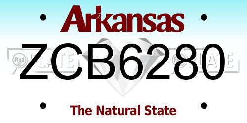 ZCB6280 Arkansas License Plate