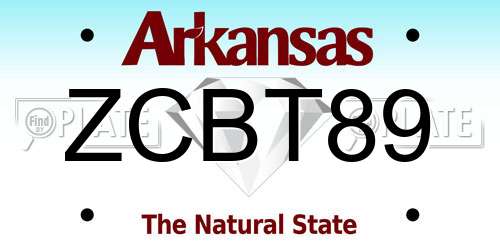 ZCBT89 Arkansas License Plate