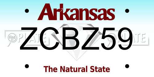 ZCBZ59 Arkansas License Plate