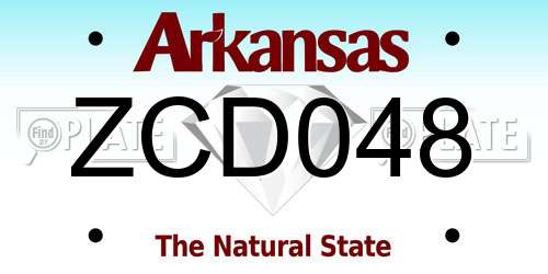 ZCD048 Arkansas License Plate