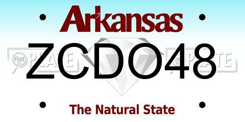 ZCDO48 Arkansas License Plate