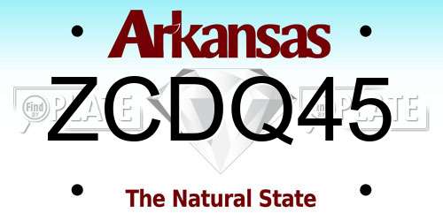 ZCDQ45 Arkansas License Plate