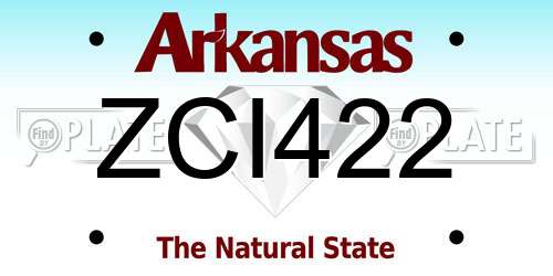 ZCI422 Arkansas License Plate