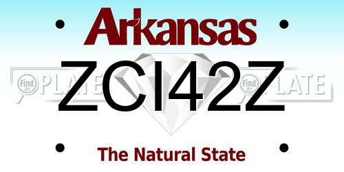 ZCI42Z Arkansas License Plate