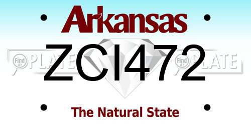 ZCI472 Arkansas License Plate