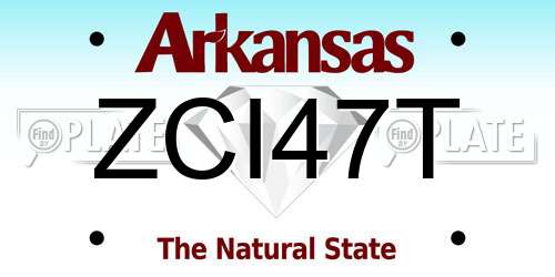 ZCI47T Arkansas License Plate