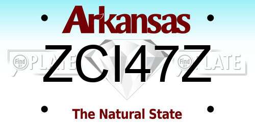 ZCI47Z Arkansas License Plate