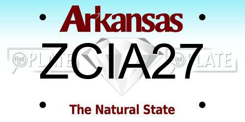 ZCIA27 Arkansas License Plate