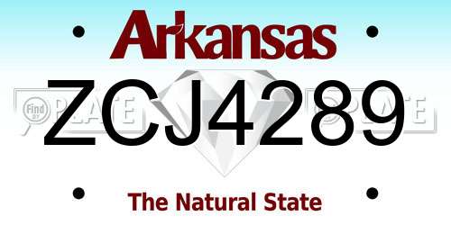 ZCJ4289 Arkansas License Plate