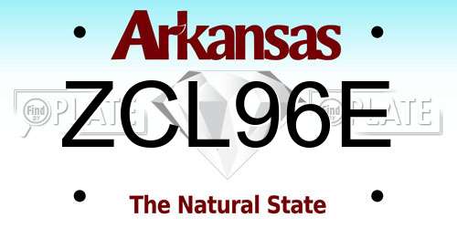 ZCL96E Arkansas License Plate