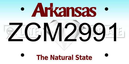 ZCM2991 Arkansas License Plate