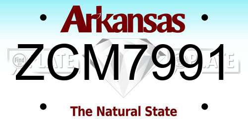 ZCM7991 Arkansas License Plate