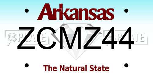 ZCMZ44 Arkansas License Plate