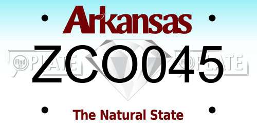 ZCO045 Arkansas License Plate