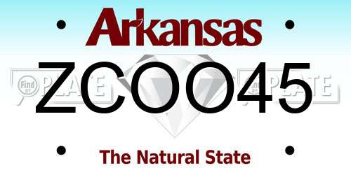 ZCOO45 Arkansas License Plate