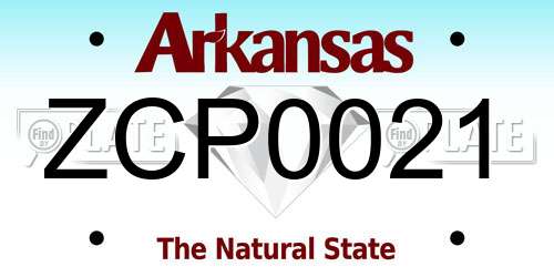 ZCP0021 Arkansas License Plate