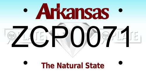 ZCP0071 Arkansas License Plate