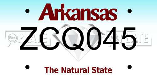 ZCQ045 Arkansas License Plate