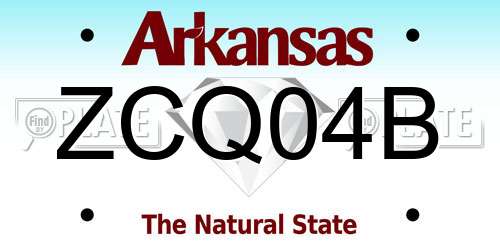 ZCQ04B Arkansas License Plate