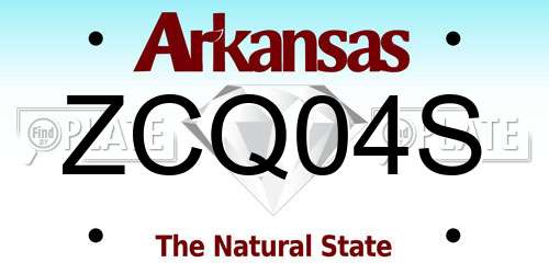 ZCQ04S Arkansas License Plate