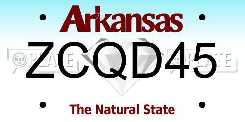 ZCQD45 Arkansas License Plate