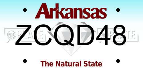 ZCQD48 Arkansas License Plate