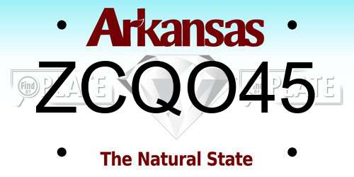 ZCQO45 Arkansas License Plate