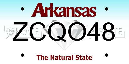 ZCQO48 Arkansas License Plate