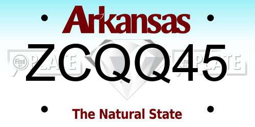 ZCQQ45 Arkansas License Plate