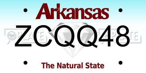 ZCQQ48 Arkansas License Plate