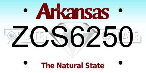ZCS6250 Arkansas License Plate