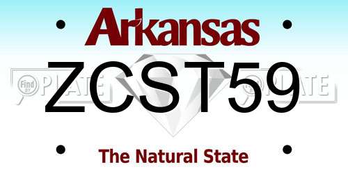 ZCST59 Arkansas License Plate