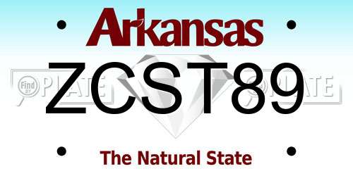 ZCST89 Arkansas License Plate