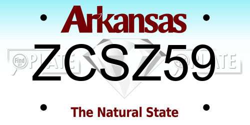 ZCSZ59 Arkansas License Plate