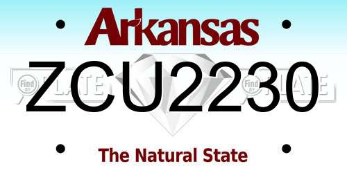 ZCU2230 Arkansas License Plate