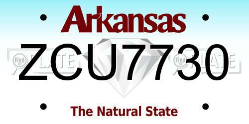 ZCU7730 Arkansas License Plate