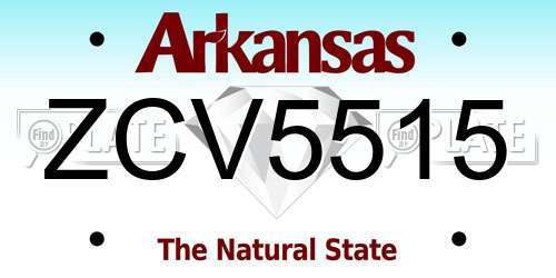 ZCV5515 Arkansas License Plate