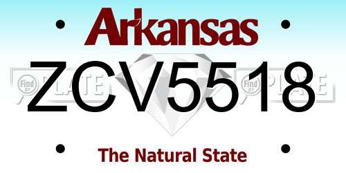 ZCV5518 Arkansas License Plate