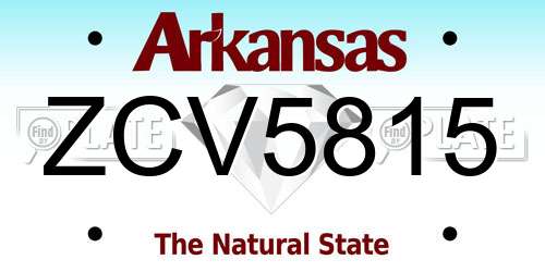 ZCV5815 Arkansas License Plate