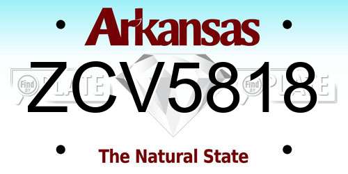 ZCV5818 Arkansas License Plate