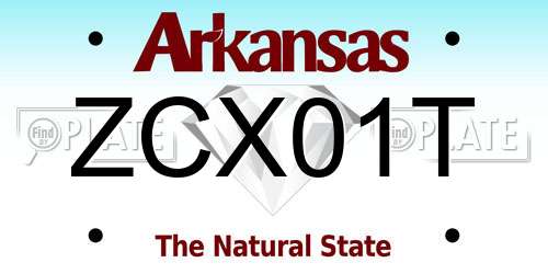 ZCX01T Arkansas License Plate