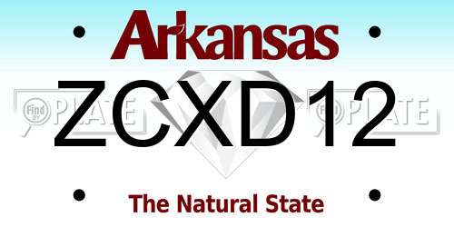 ZCXD12 Arkansas License Plate