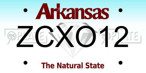 ZCXO12 Arkansas License Plate