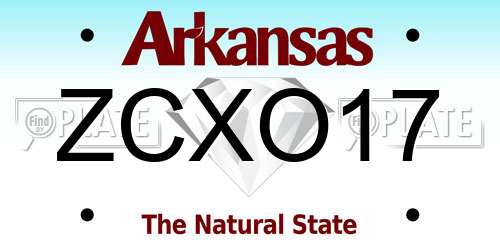 ZCXO17 Arkansas License Plate