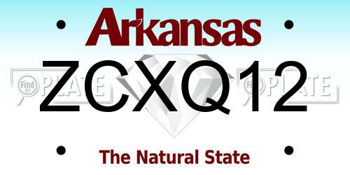 ZCXQ12 Arkansas License Plate
