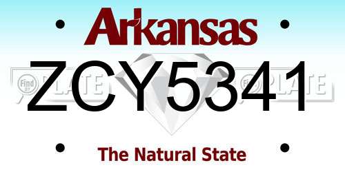 ZCY5341 Arkansas License Plate