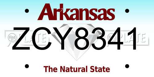 ZCY8341 Arkansas License Plate